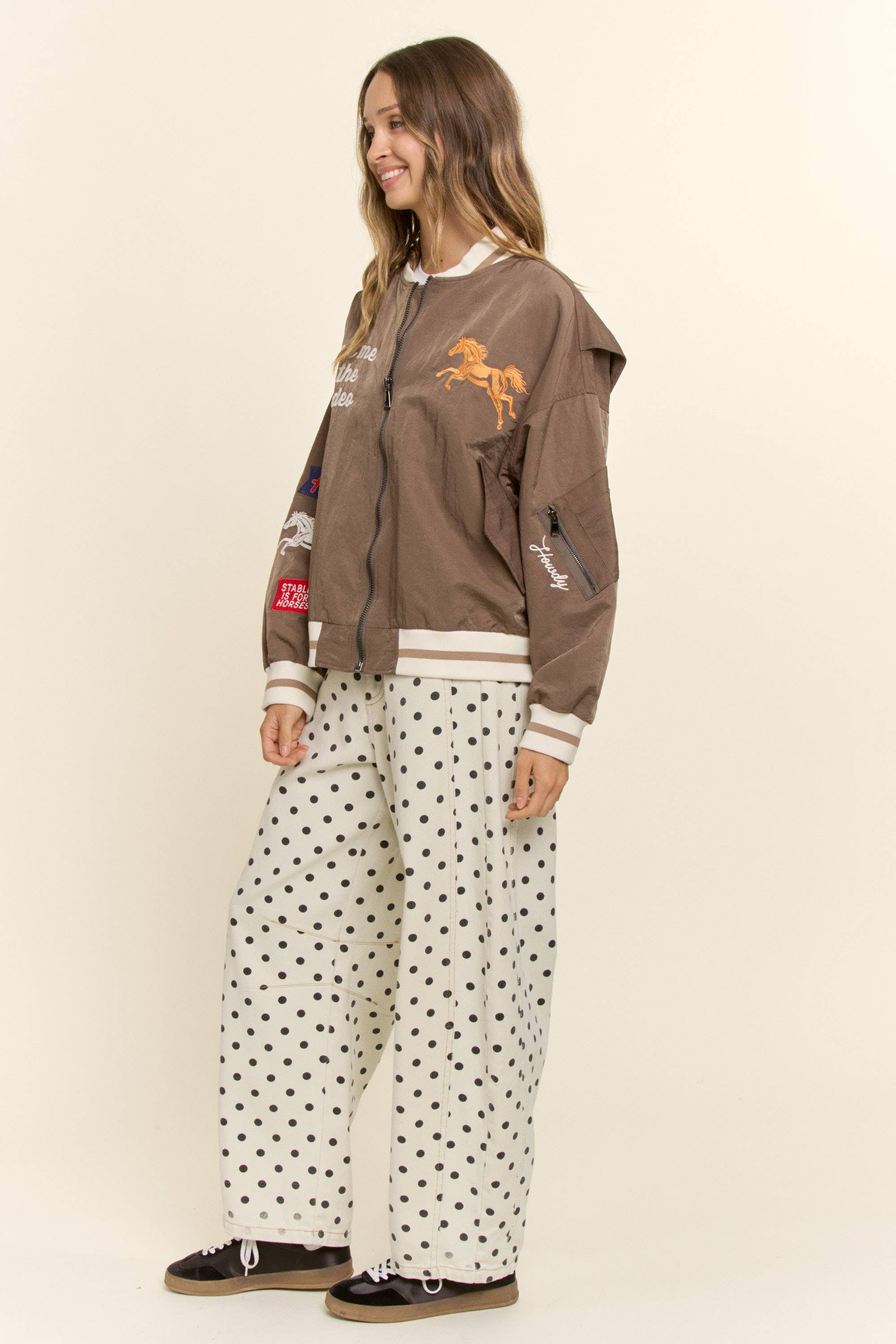 Retro Rodeo Embroidered Bomber Jacket
