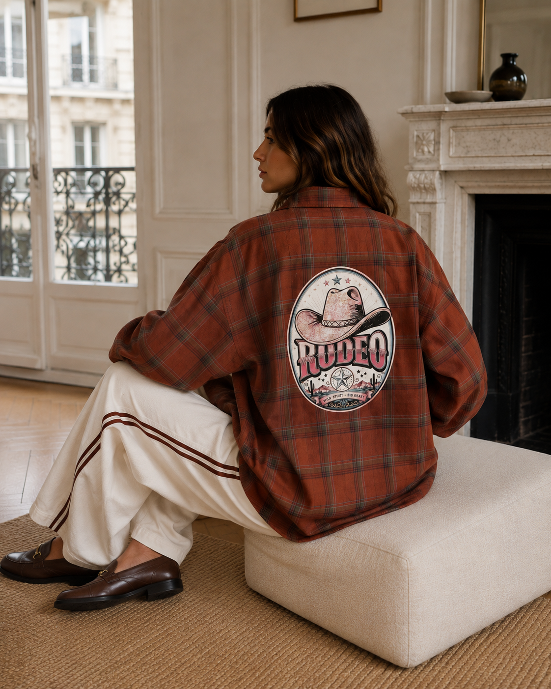 NINE NINE SIX SHIRT RODEO RUST GINGHAM