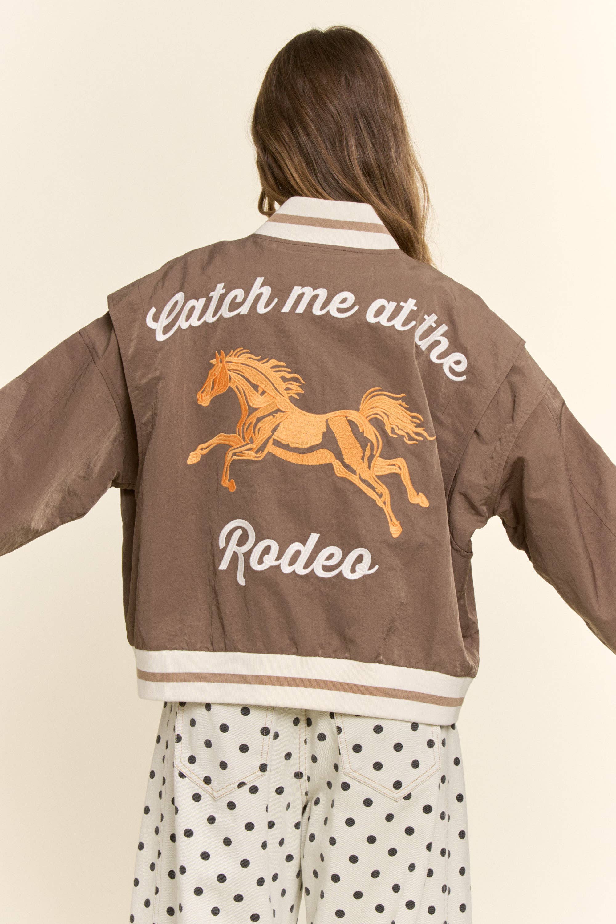 Retro Rodeo Embroidered Bomber Jacket