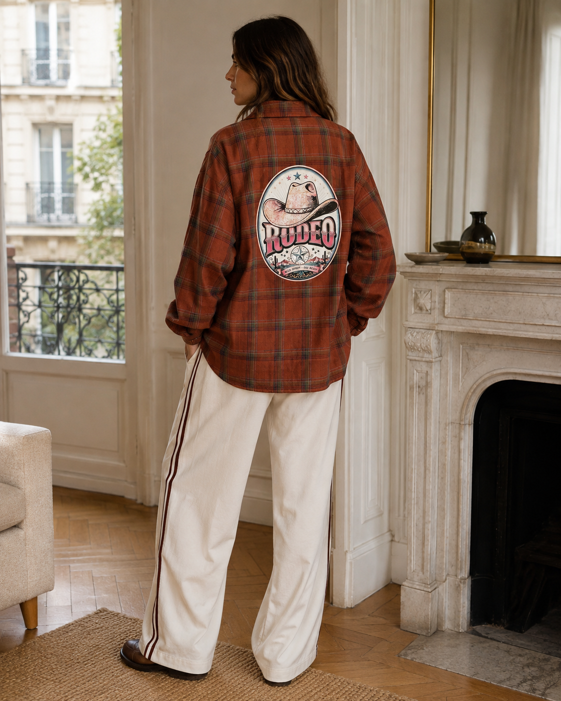 NINE NINE SIX SHIRT RODEO RUST GINGHAM