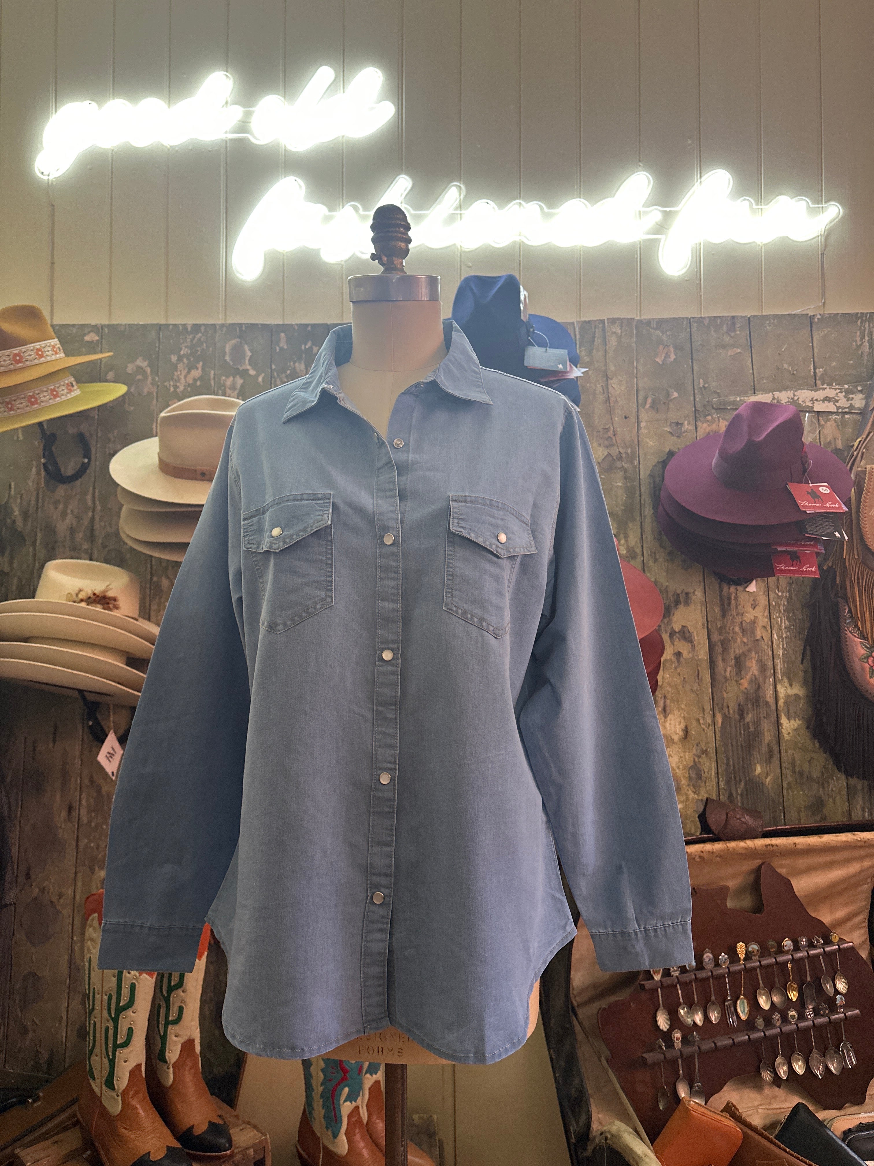 Yeehaw Classic Denim Patch Shirt