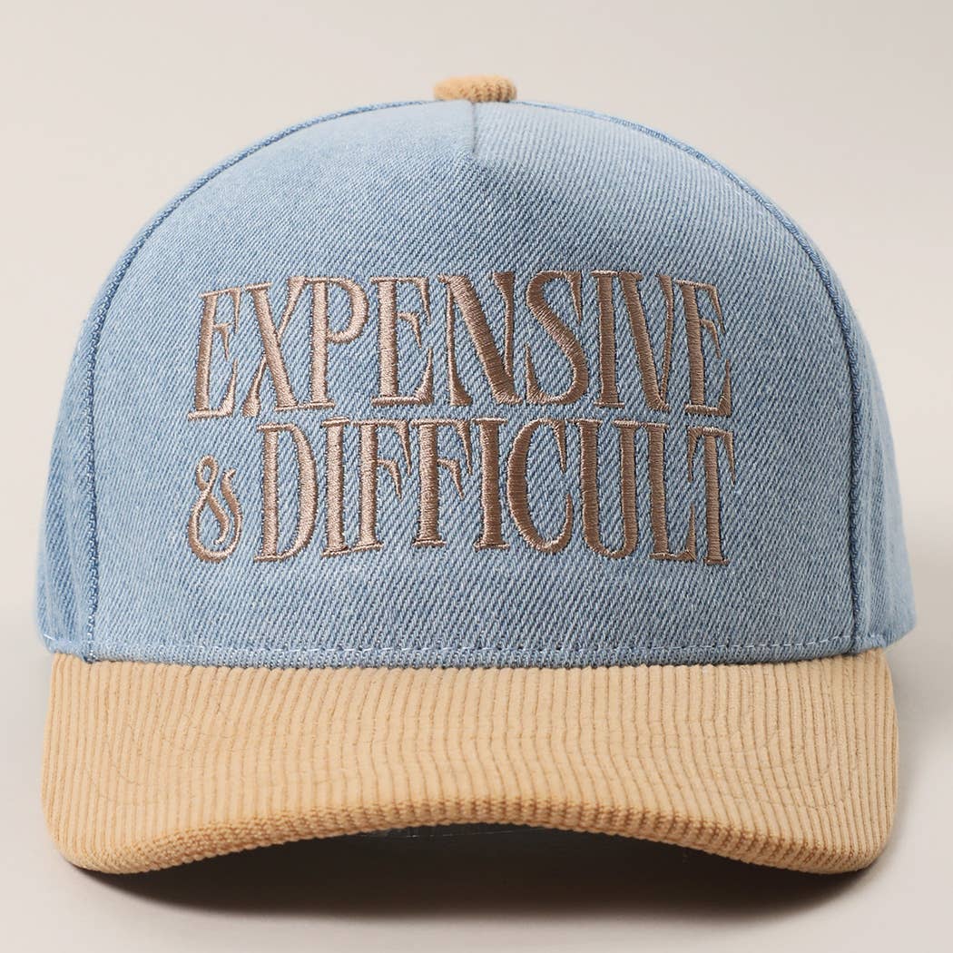 EXPENSIVE DIFFICULT Denim Corduroy Trucker Hat: LBG-LDN-BEIGE / One Size