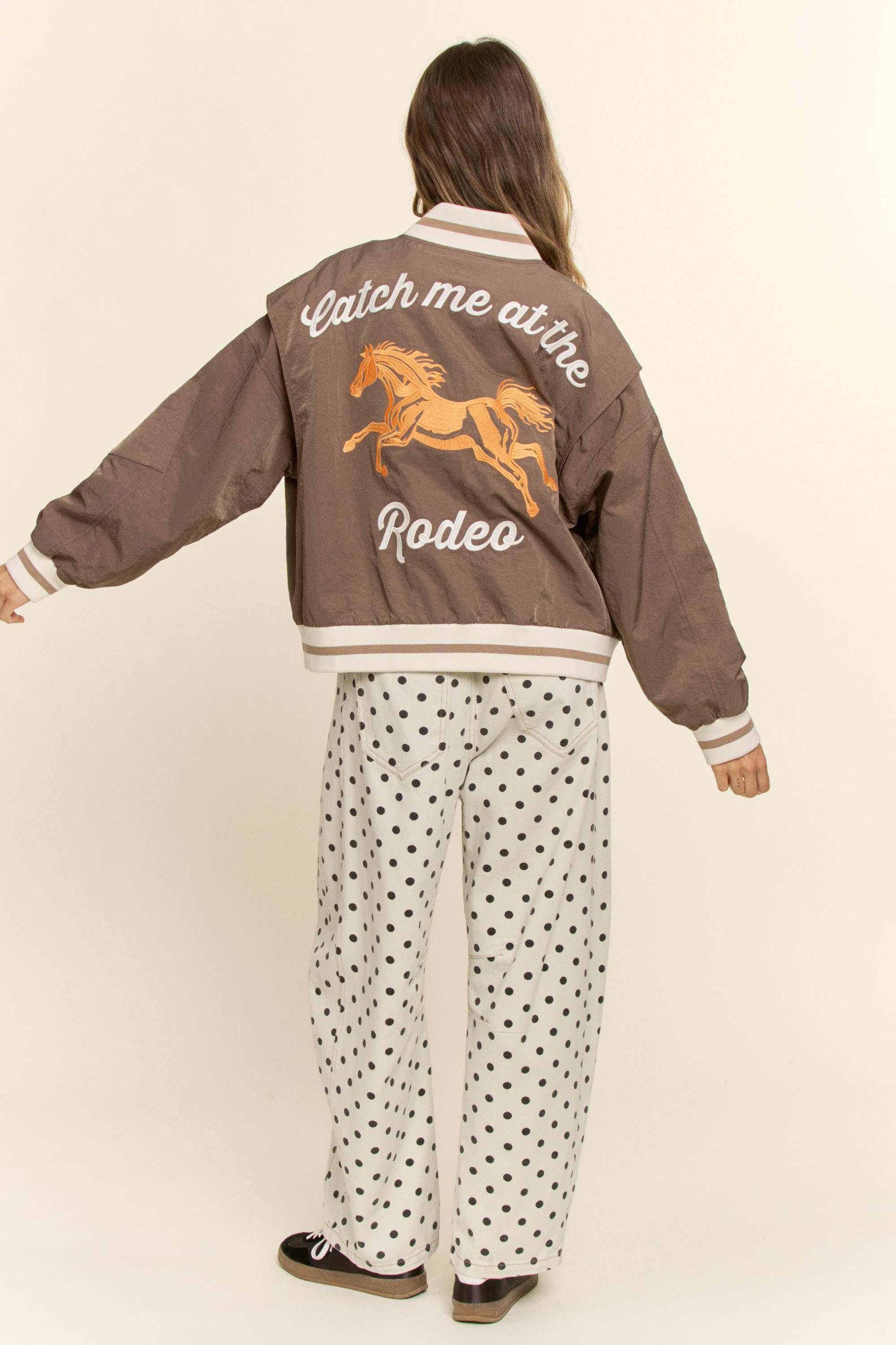 Retro Rodeo Embroidered Bomber Jacket