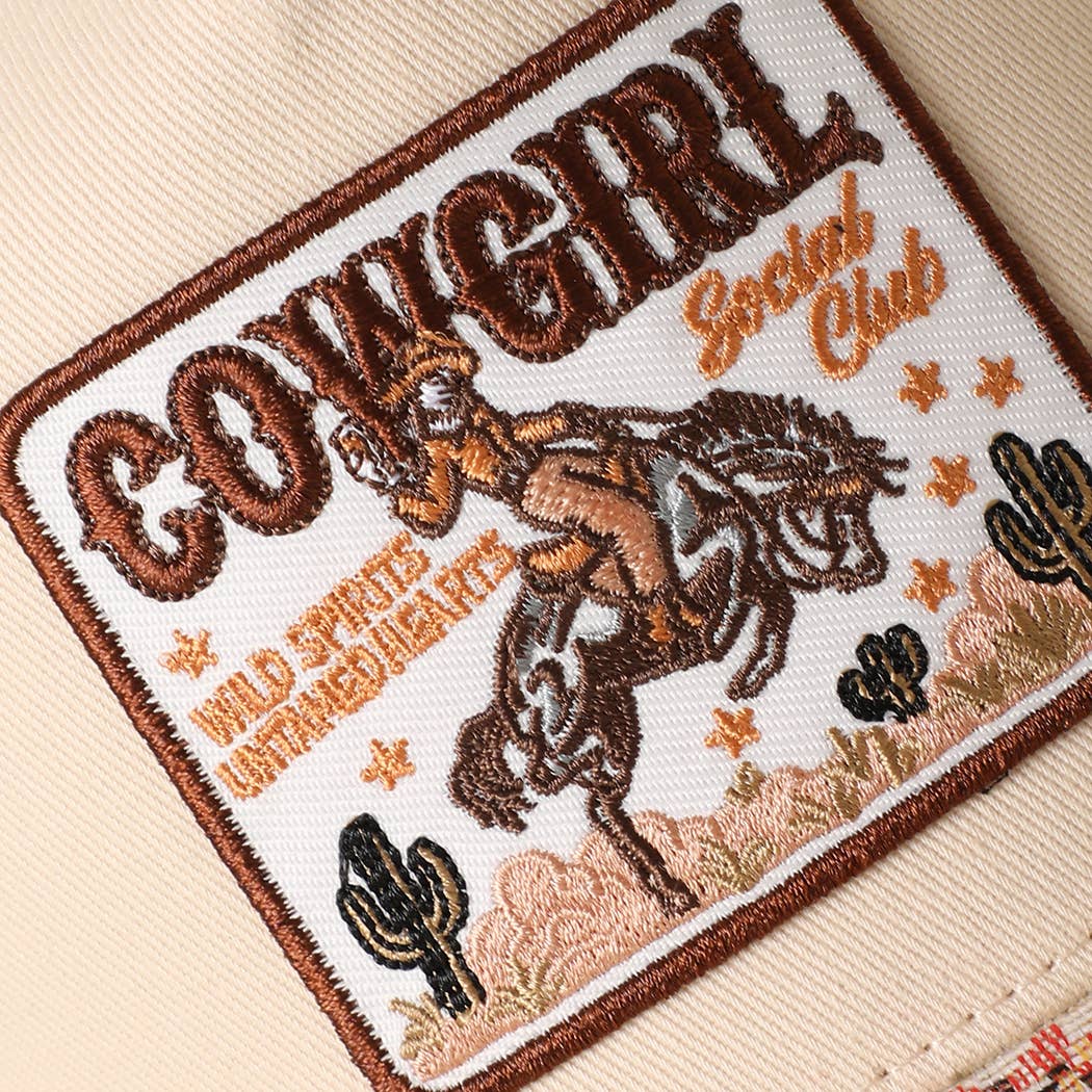 COWGIRL SOCIAL CLUB Patch Floral Tapestry Brim Trucker Hat: FLOWER-P26 / ONE SIZE