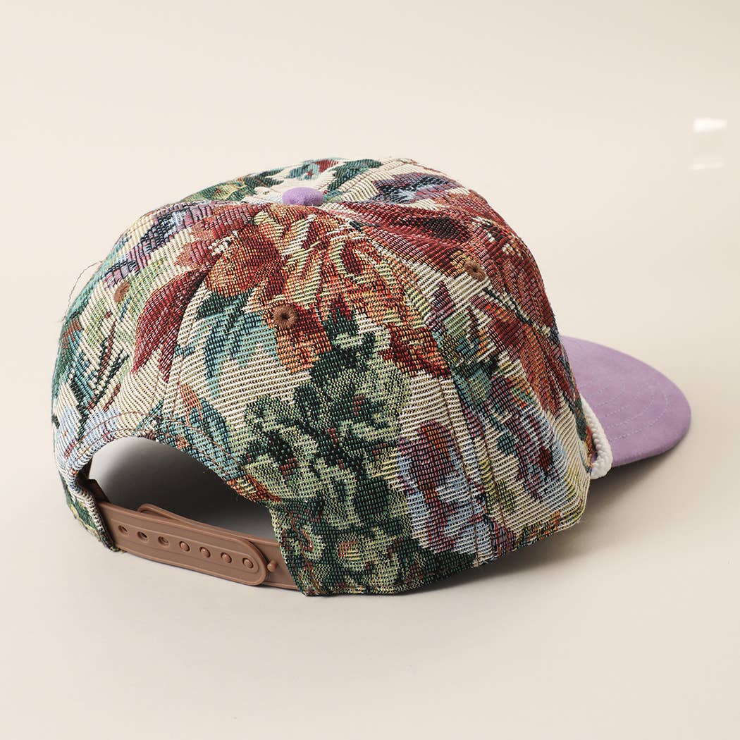 Pink COWGIRL SOCIAL CLUB Patch Western Tapestry Trucker Hat: LAVENDER-P27 / ONE SIZE